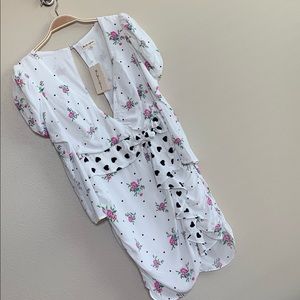 For Love & Lemons Mabel Mini Dress in white